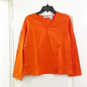 Tower Hill Sport orange long sleeve v-neck top